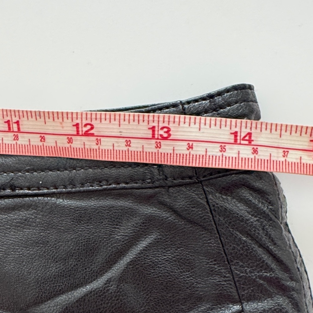 Free People Black Faux Leather Ruched Mini Skirt - Picture 3 of 5
